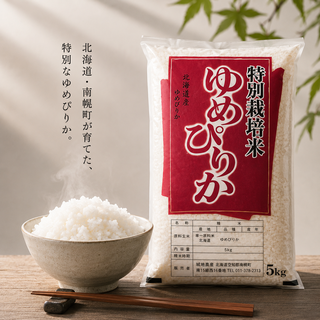 送料無料】北海道ゆめぴりか5㎏ 特別栽培米 | 15年連続特A・数量限定