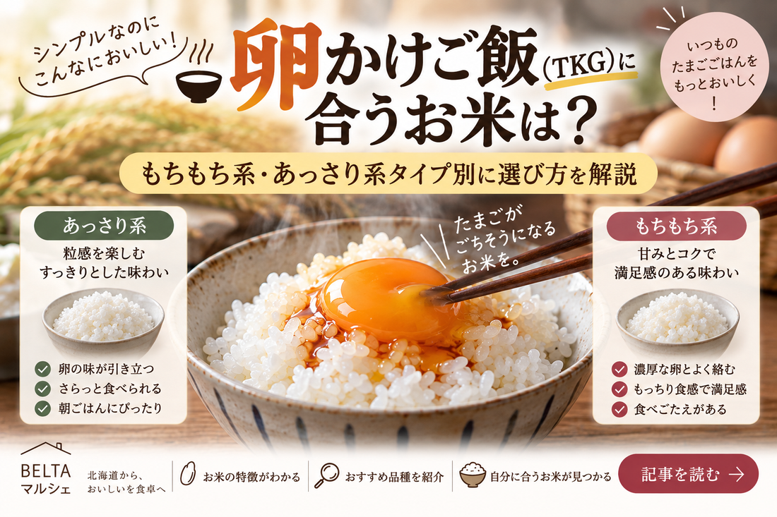 卵かけご飯（TKG）に合うお米は？もちもち系・あっさり系タイプ別に選び方を解説