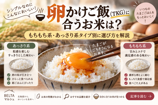 卵かけご飯（TKG）に合うお米は？もちもち系・あっさり系タイプ別に選び方を解説