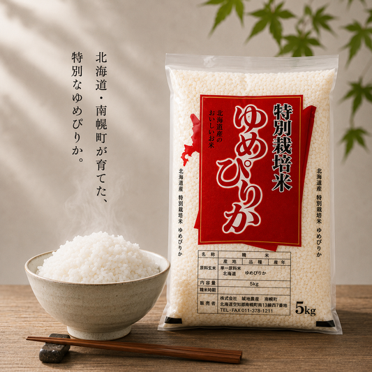【新米】北海道南幌産 ゆめぴりか特別栽培米 5kg【送料無料】