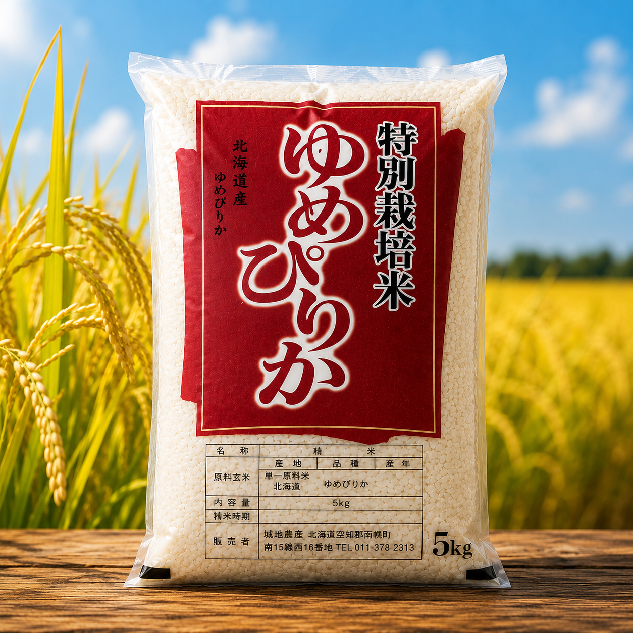 【送料無料】北海道ゆめぴりか5㎏ 特別栽培米（限定2セットまで）